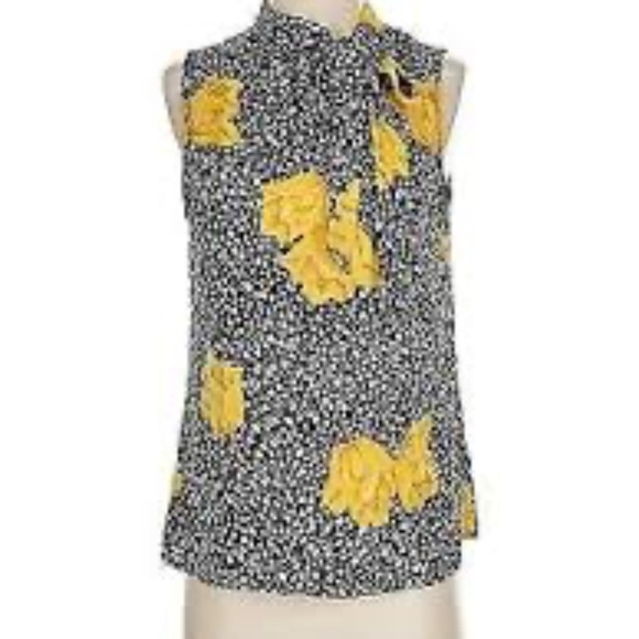 MODCLOTH Size Large Boho Floral Tie Neck Bouse - Picture 1 of 3